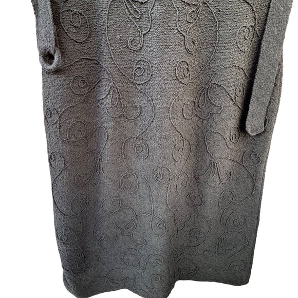 VTG Snyderknit California Black Hand Loomed Wiggle Sheath V-Neck Dress Small - Picture 7 of 12